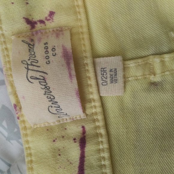 striped yellow and purple dyed pants scenecore punk rave hippie - Picture 3 of 3
